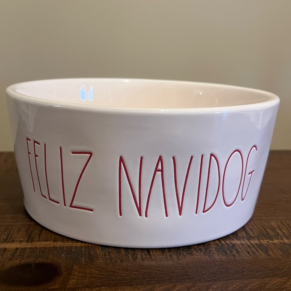 Rae Dunn Holiday Dog Bowl